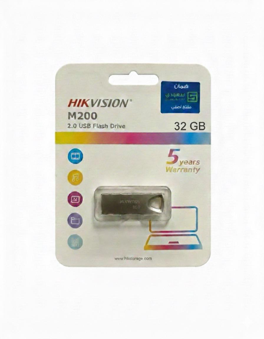 HIKVISION,USB 3.0 flash drive, silver metal,high-speed transfer,32GB capacity,5-year warranty.