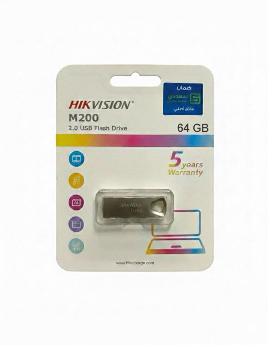 HIKVISION,USB 3.0 flash drive, silver metal,high-speed transfer,64GB capacity,5-year warranty.
